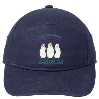 Just A Boy Who Loves Penguins 7-Panel Snapback Hat