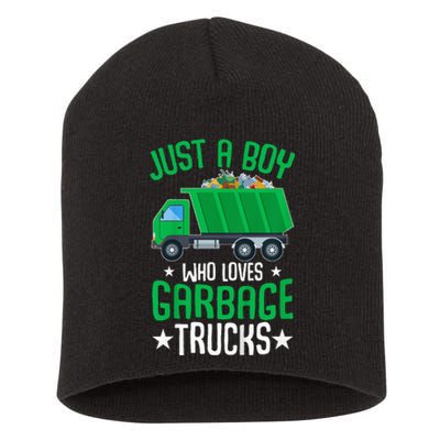 Just A Boy Who Loves Garbage Trucks Short Acrylic Beanie