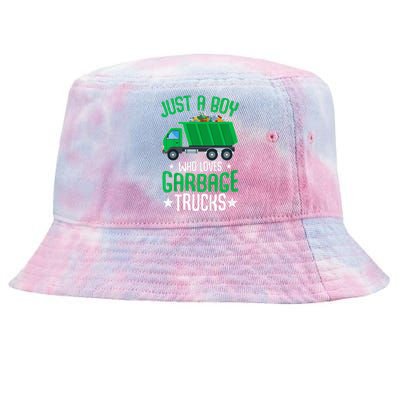 Just A Boy Who Loves Garbage Trucks Tie-Dyed Bucket Hat