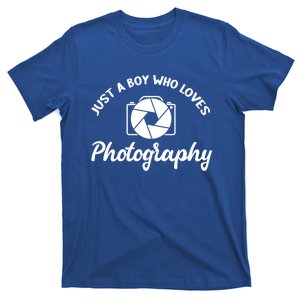 Just A Boy Who Loves Photography Cool Gift Photographer Gift T-Shirt