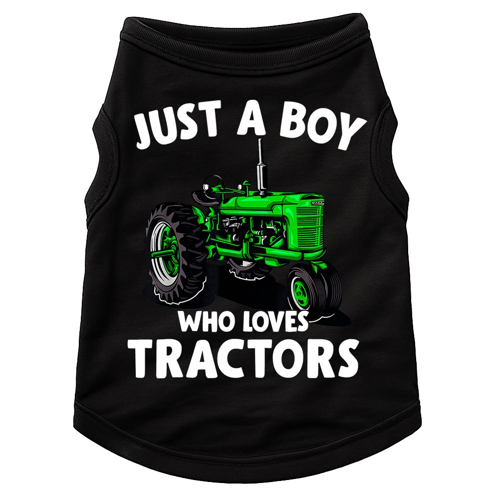Just A Boy Who Loves Tractors Christmas Farm Life Doggie Tank
