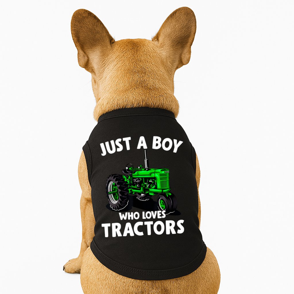 Just A Boy Who Loves Tractors Christmas Farm Life Doggie Tank