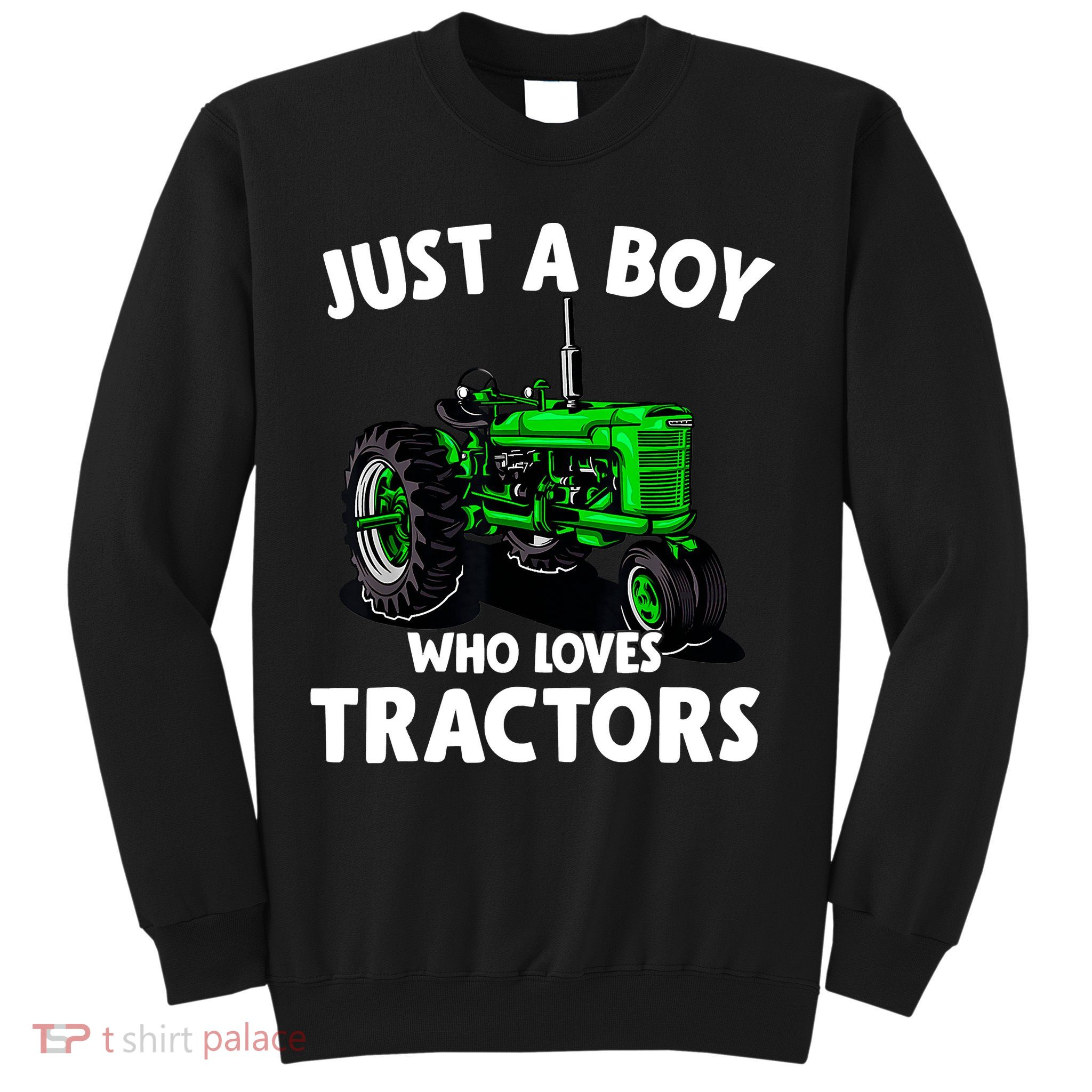 Just A Boy Who Loves Tractors Christmas Farm Life Sweatshirt