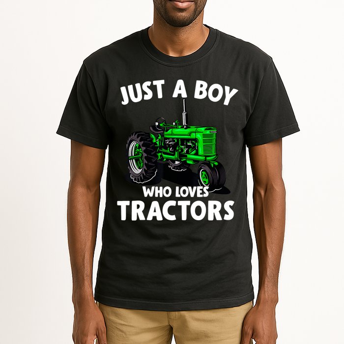 Just A Boy Who Loves Tractors Christmas Farm Life Tall T-Shirt