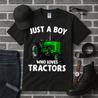 Just A Boy Who Loves Tractors Christmas Farm Life Tall T-Shirt