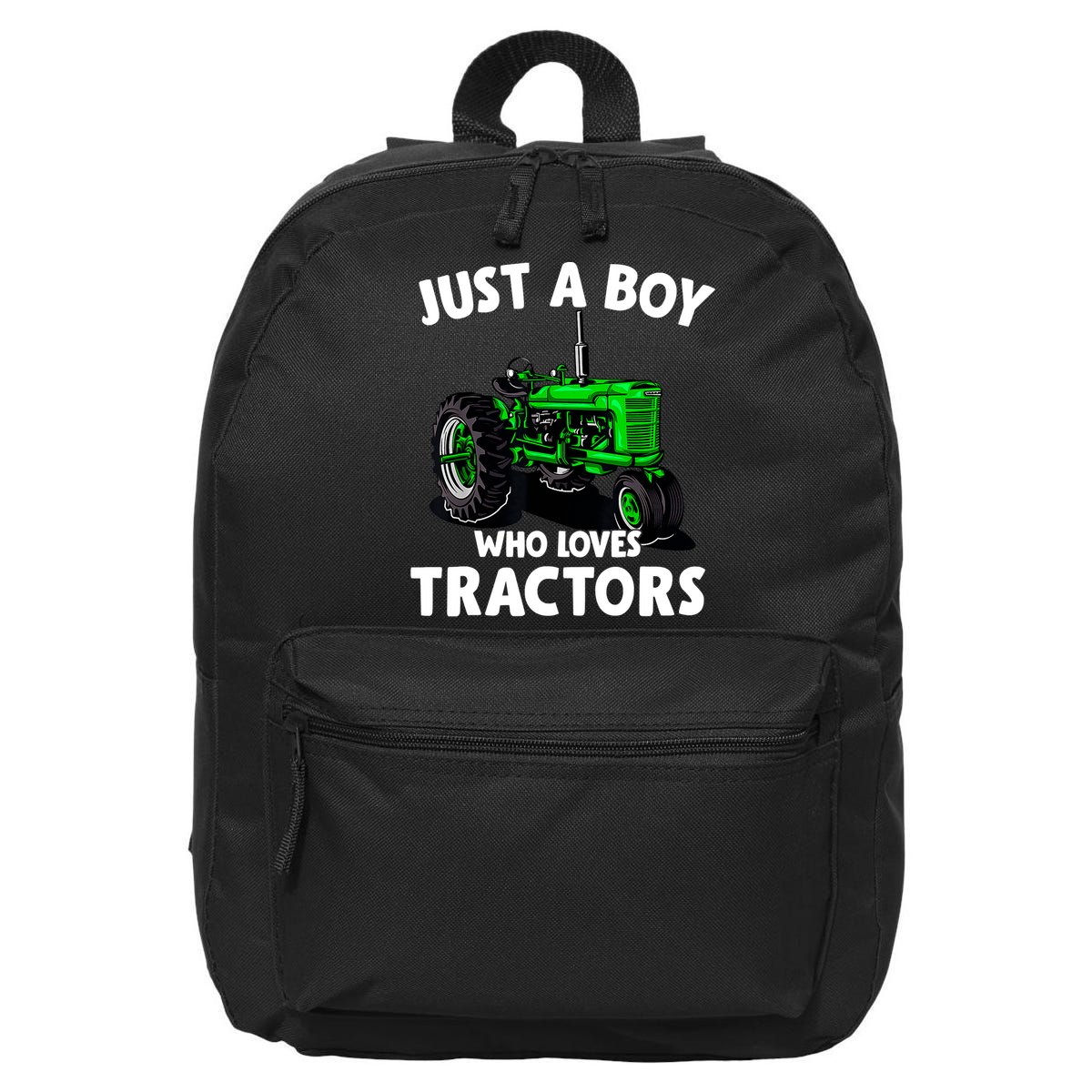 Just A Boy Who Loves Tractors Christmas Farm Life 16 in Basic Backpack
