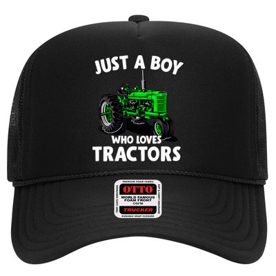 Just A Boy Who Loves Tractors Christmas Farm Life Trucker Hat