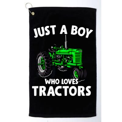 Just A Boy Who Loves Tractors Christmas Farm Life Golf Towel