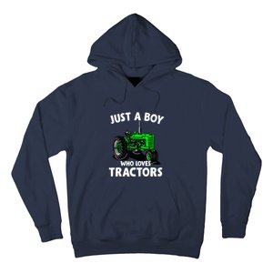 Just A Boy Who Loves Tractors Christmas Farm Life Hoodie