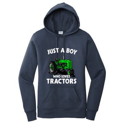 Just A Boy Who Loves Tractors Christmas Farm Life Women's Pullover Hoodie