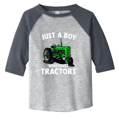 Just A Boy Who Loves Tractors Christmas Farm Life Toddler Fine Jersey T-Shirt