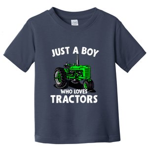 Just A Boy Who Loves Tractors Christmas Farm Life Toddler T-Shirt