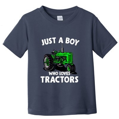 Just A Boy Who Loves Tractors Christmas Farm Life Toddler T-Shirt