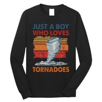 Just A Boy Who Loves Tornado Weather Storm Tornado Chaser Long Sleeve Shirt