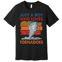 Just A Boy Who Loves Tornado Weather Storm Tornado Chaser Premium T-Shirt