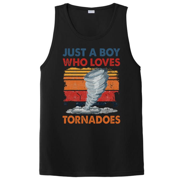 Just A Boy Who Loves Tornado Weather Storm Tornado Chaser PosiCharge Competitor Tank