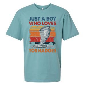 Just A Boy Who Loves Tornado Weather Storm Tornado Chaser Sueded Cloud Jersey T-Shirt