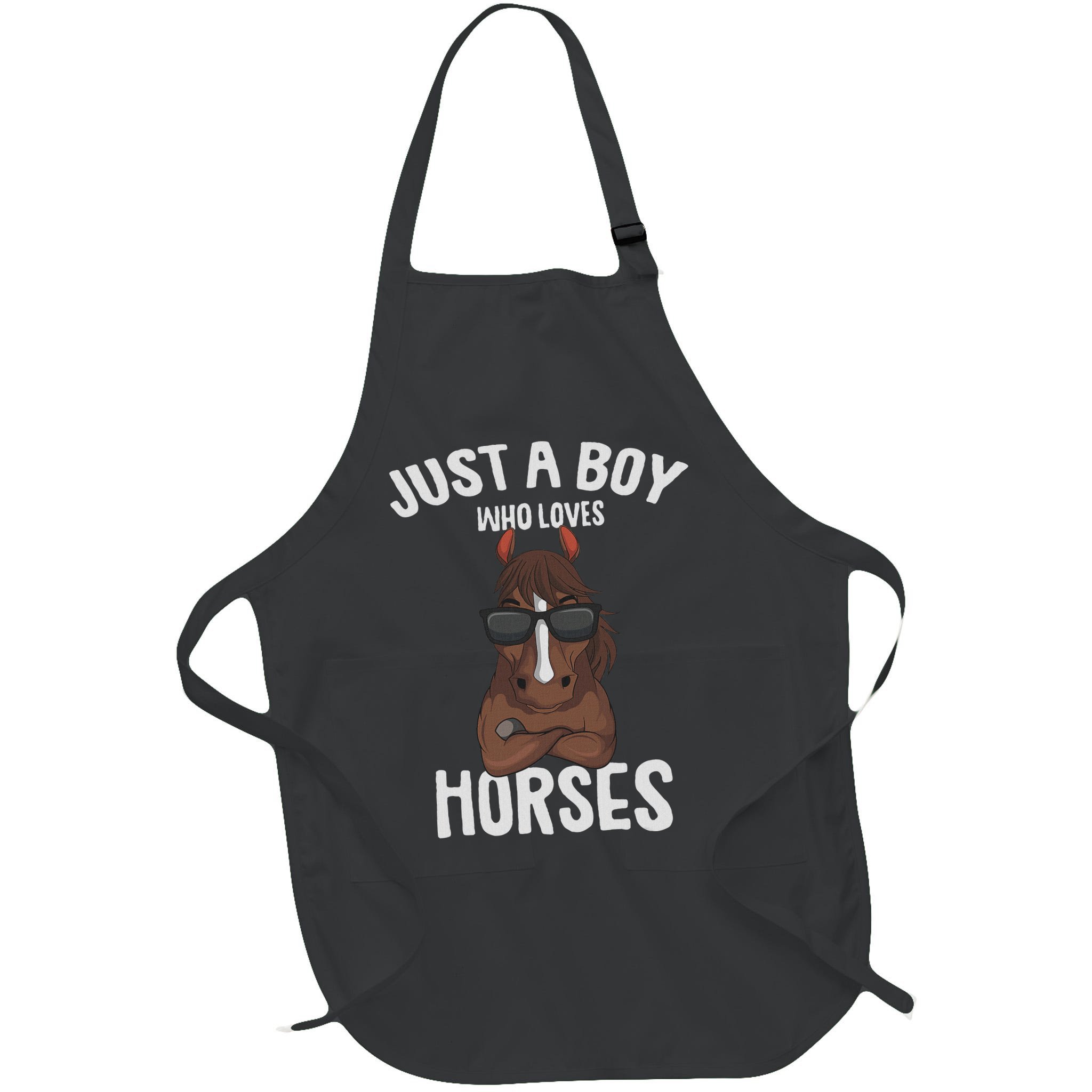 Just A Boy Who Loves Horses Equestrian Horseback Riding Apron