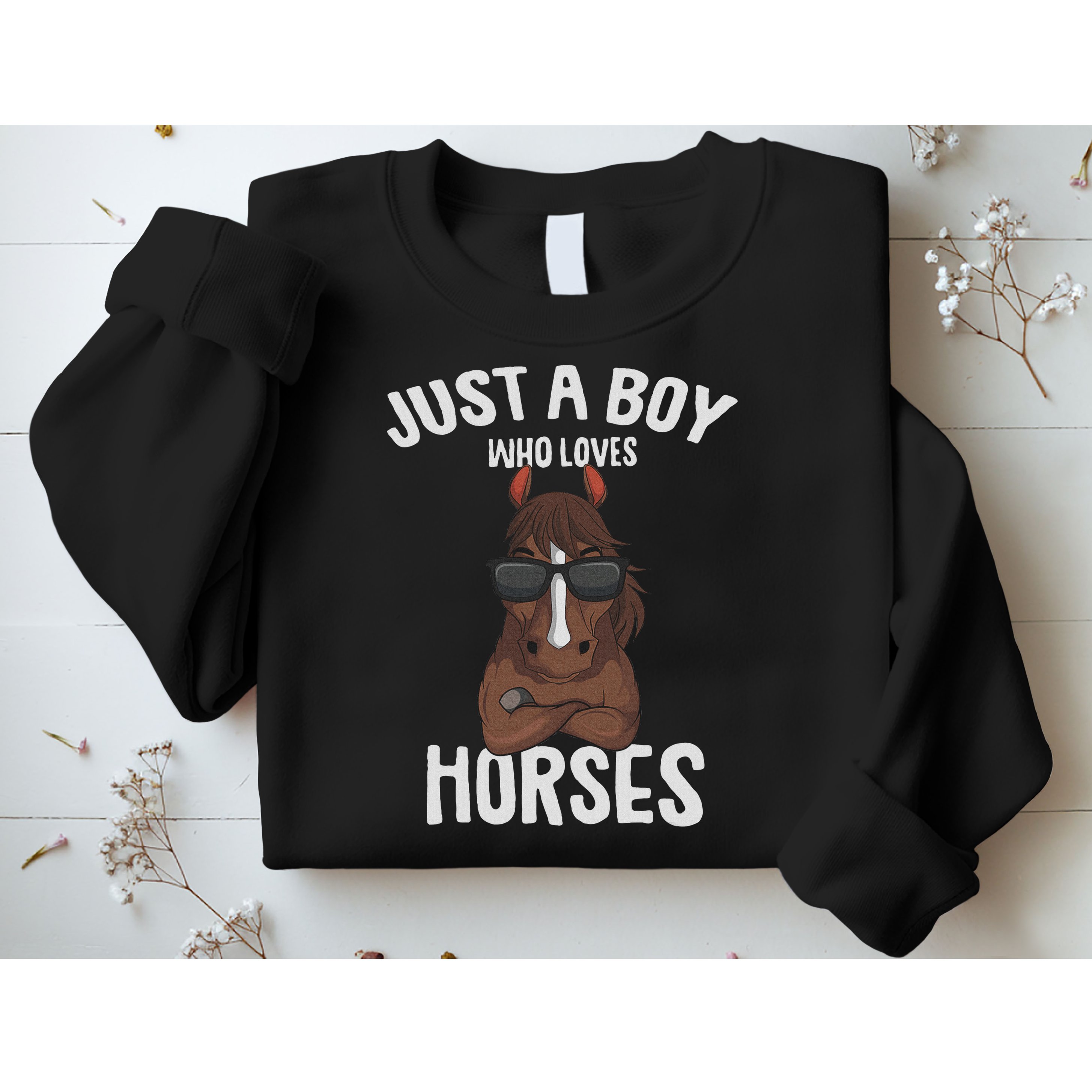 Just A Boy Who Loves Horses Equestrian Horseback Riding Sweatshirt