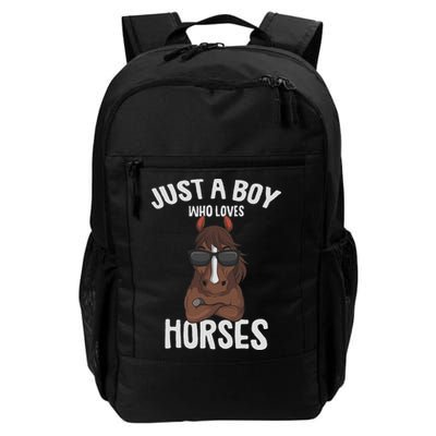 Just A Boy Who Loves Horses Equestrian Horseback Riding Backpack