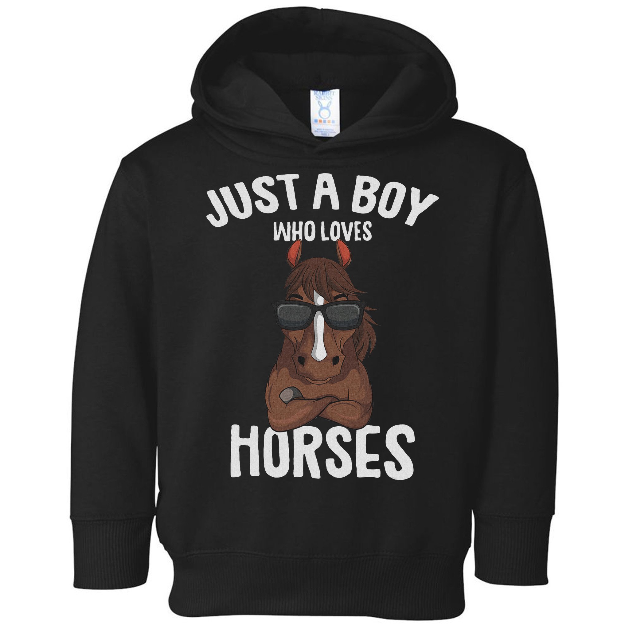 Just A Boy Who Loves Horses Equestrian Horseback Riding Toddler Hoodie