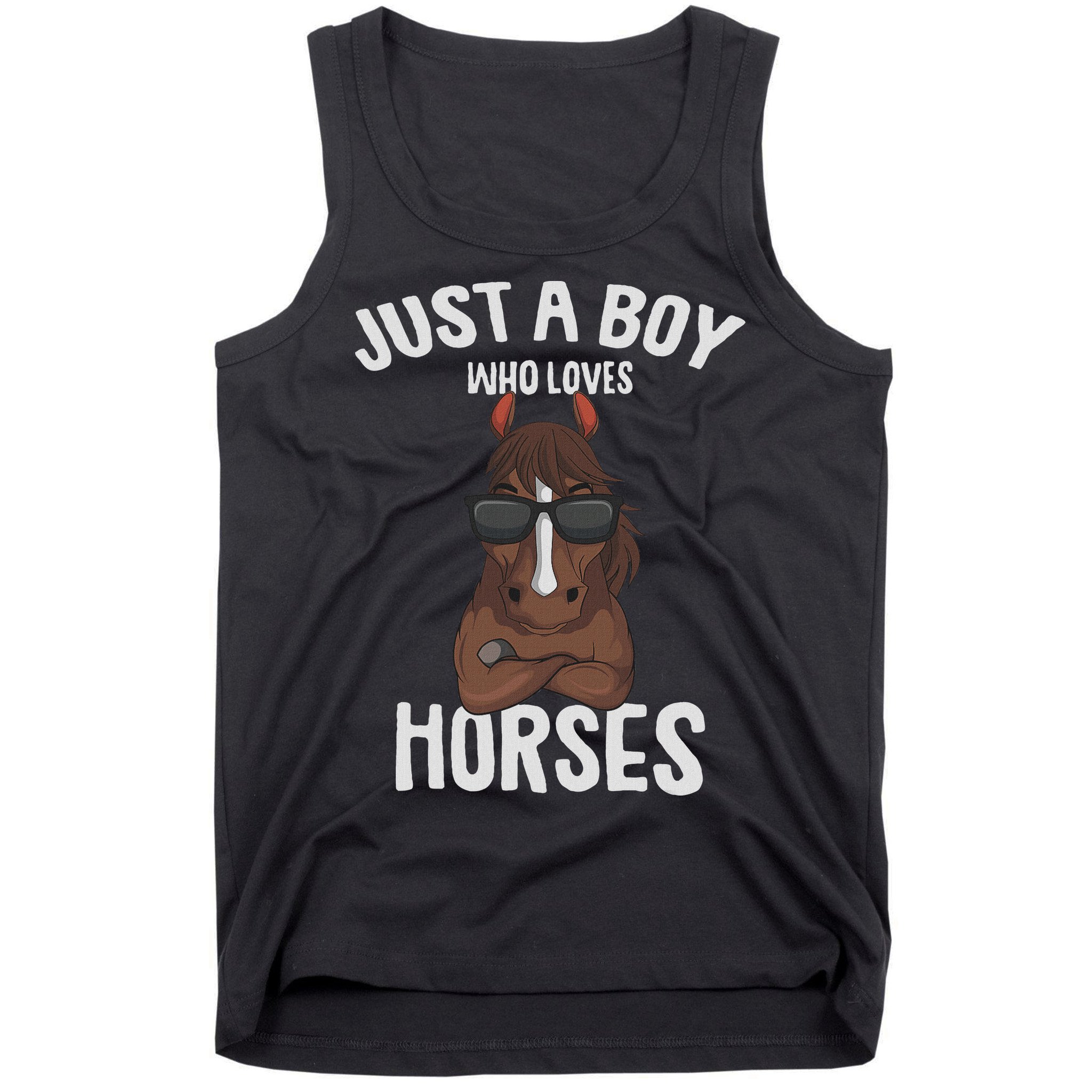 Just A Boy Who Loves Horses Equestrian Horseback Riding Tank Top