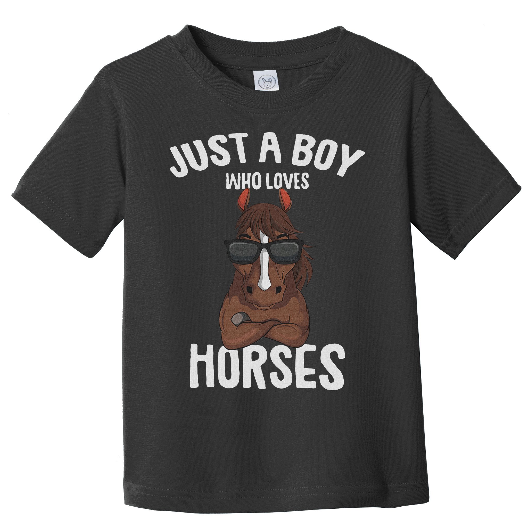 Just A Boy Who Loves Horses Equestrian Horseback Riding Toddler T-Shirt
