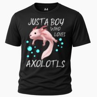 Just A Boy Who Loves Axolotls Cooling Performance Crew T-Shirt