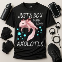Just A Boy Who Loves Axolotls Cooling Performance Crew T-Shirt