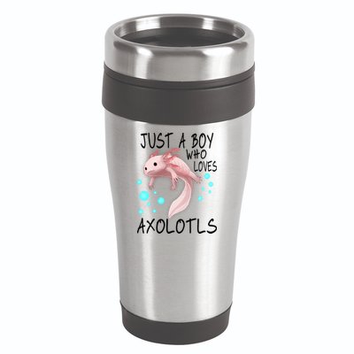 Just A Boy Who Loves Axolotls 16oz Travel Tumbler