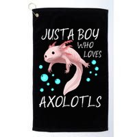 Just A Boy Who Loves Axolotls Golf Towel