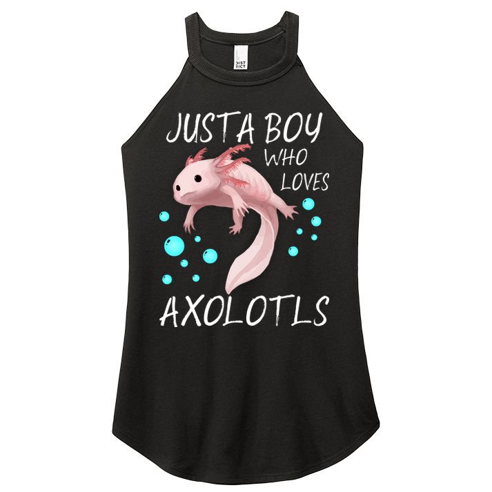 Just A Boy Who Loves Axolotls Women's Perfect Tri Rocker Tank