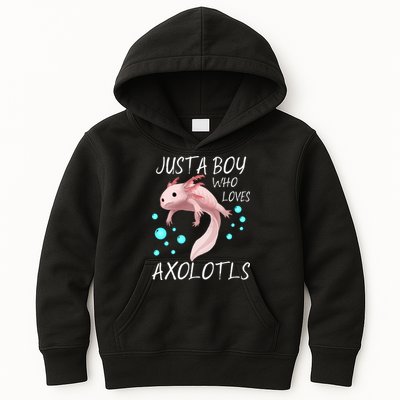 Just A Boy Who Loves Axolotls Kids Hoodie