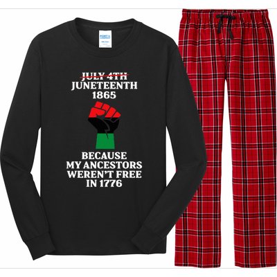 Juneteenth Ancestors Black African American Flag Pride Long Sleeve Pajama Set