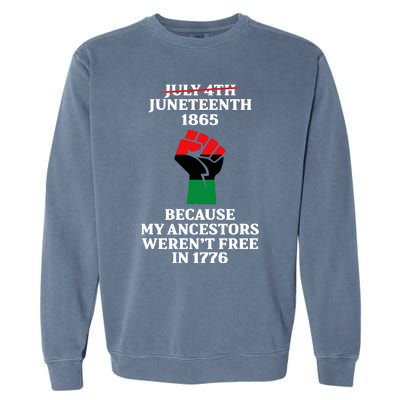 Juneteenth Ancestors Black African American Flag Pride Garment-Dyed Sweatshirt