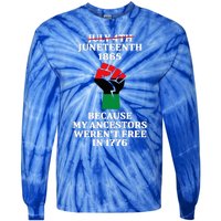 Juneteenth Ancestors Black African American Flag Pride Tie-Dye Long Sleeve Shirt