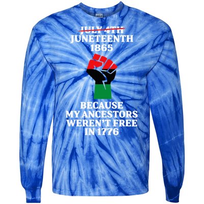 Juneteenth Ancestors Black African American Flag Pride Tie-Dye Long Sleeve Shirt