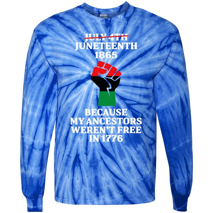 Juneteenth Ancestors Black African American Flag Pride Tie-Dye Long Sleeve Shirt