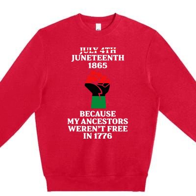 Juneteenth Ancestors Black African American Flag Pride Premium Crewneck Sweatshirt