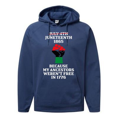 Juneteenth Ancestors Black African American Flag Pride Performance Fleece Hoodie