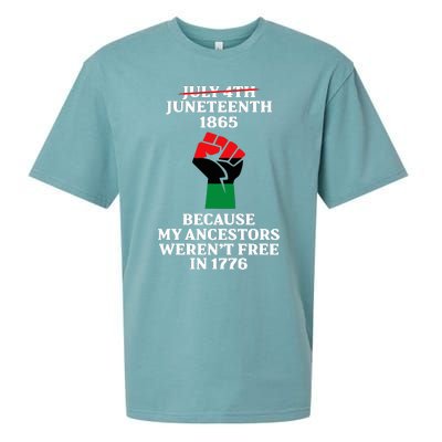 Juneteenth Ancestors Black African American Flag Pride Sueded Cloud Jersey T-Shirt