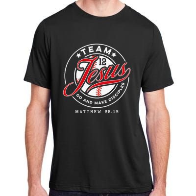 Jesus and Baseball Team Jesus Christian Matthew 2819 Verse Adult ChromaSoft Performance T-Shirt