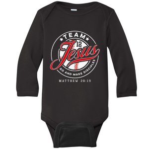 Jesus and Baseball Team Jesus Christian Matthew 2819 Verse Baby Long Sleeve Bodysuit