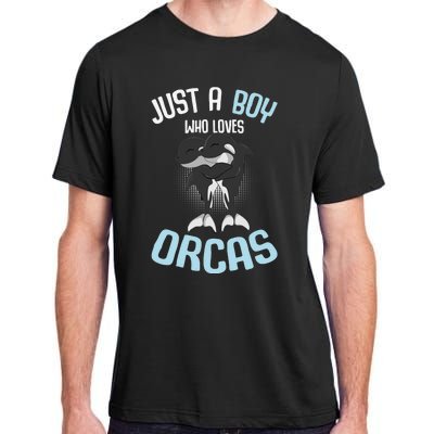 Just A Boy Who Loves Orcas Killer Whale Boys Adult ChromaSoft Performance T-Shirt