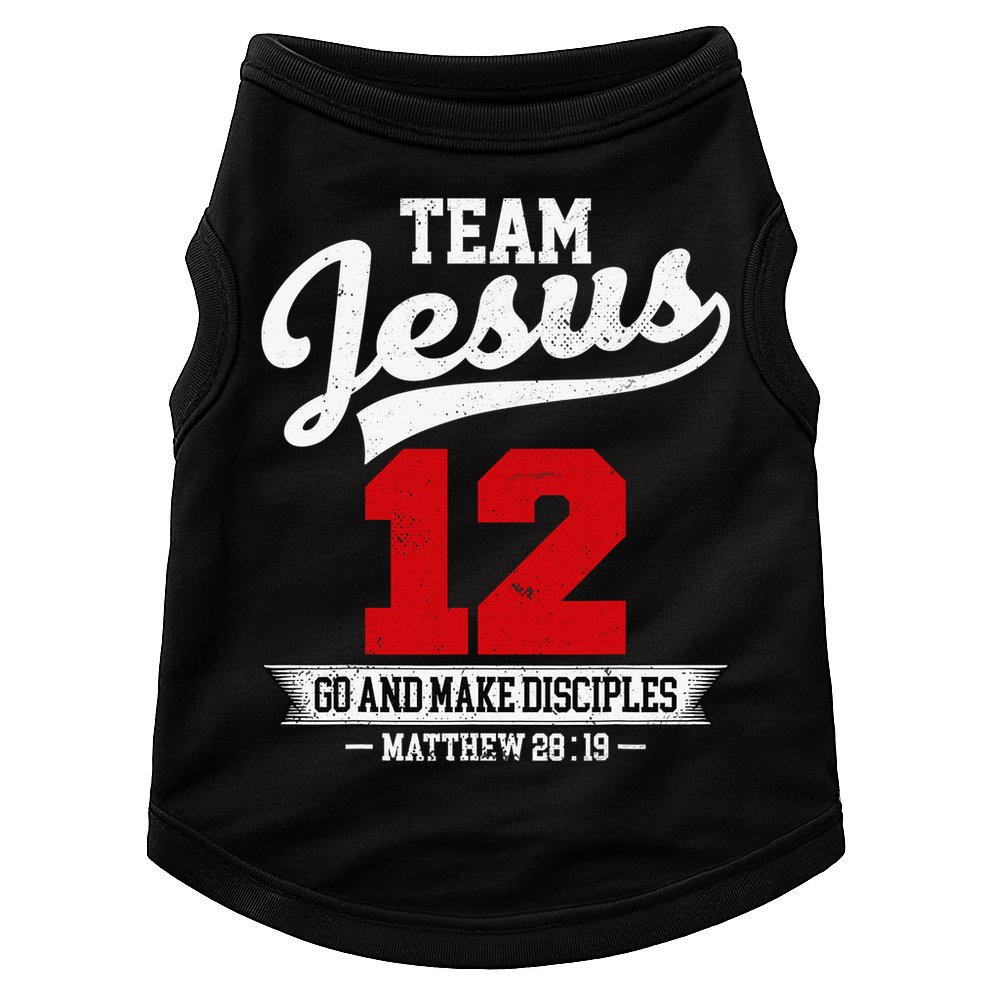 Jesus and Baseball Team Jesus Christian Matthew 2819 Verse Doggie Tank