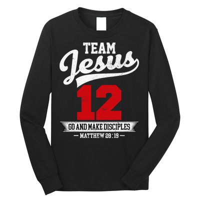Jesus and Baseball Team Jesus Christian Matthew 2819 Verse Long Sleeve Shirt