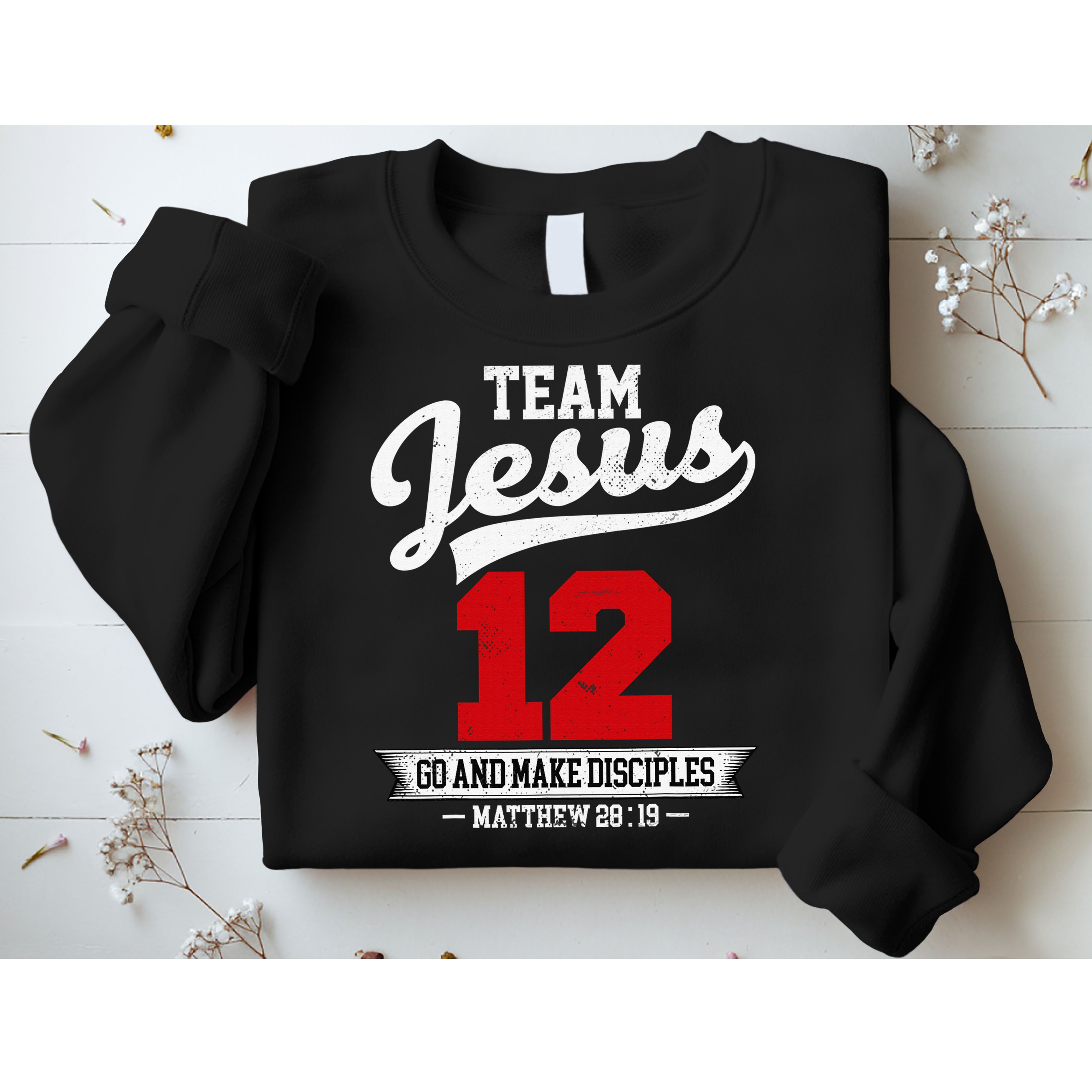 Jesus and Baseball Team Jesus Christian Matthew 2819 Verse Sweatshirt