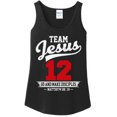 Jesus and Baseball Team Jesus Christian Matthew 2819 Verse Ladies Essential Tank