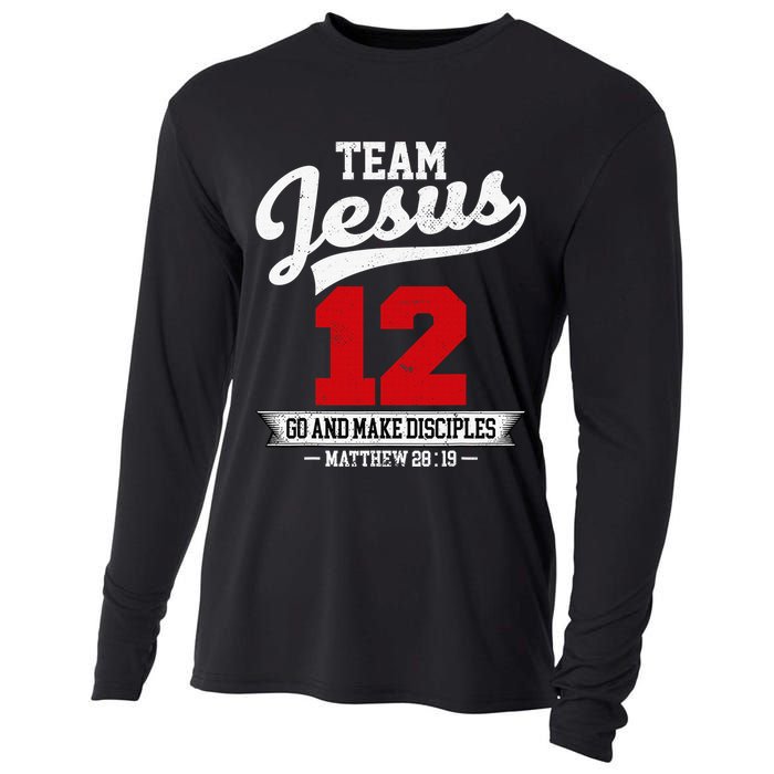 Jesus and Baseball Team Jesus Christian Matthew 2819 Verse Cooling Performance Long Sleeve Crew
