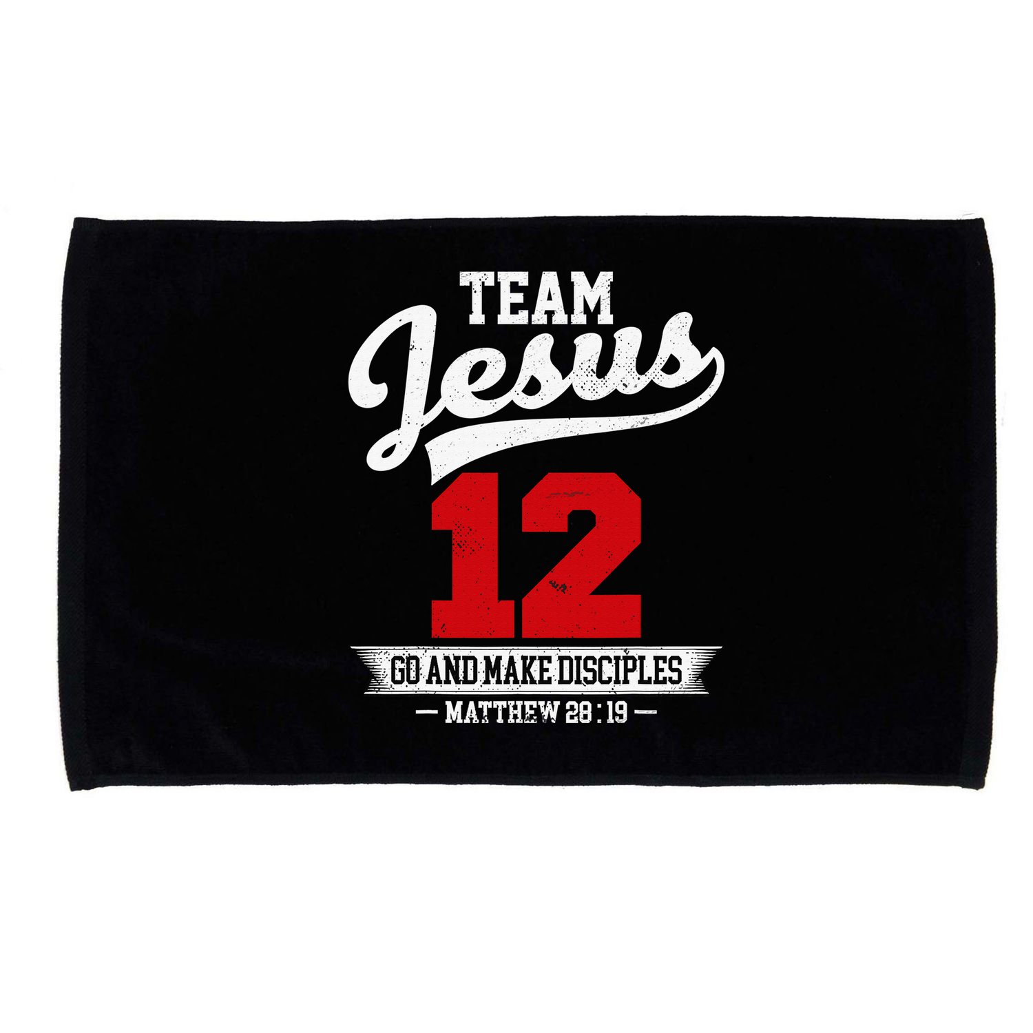 Jesus and Baseball Team Jesus Christian Matthew 2819 Verse Microfiber Hand Towel